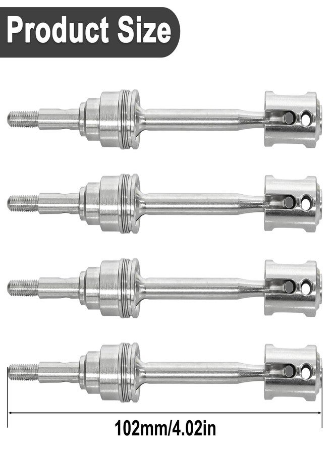LRFHL Steel CVD Drive Shaft Front Rear RC CVD Drive Shafts with Drive Cups Driveshafts Screw Pins for 1/16 Traxxas Mini Maxx BL-2s 107154-1 RC Truck Upgrade Parts (4PCS, Silver) - Image 2